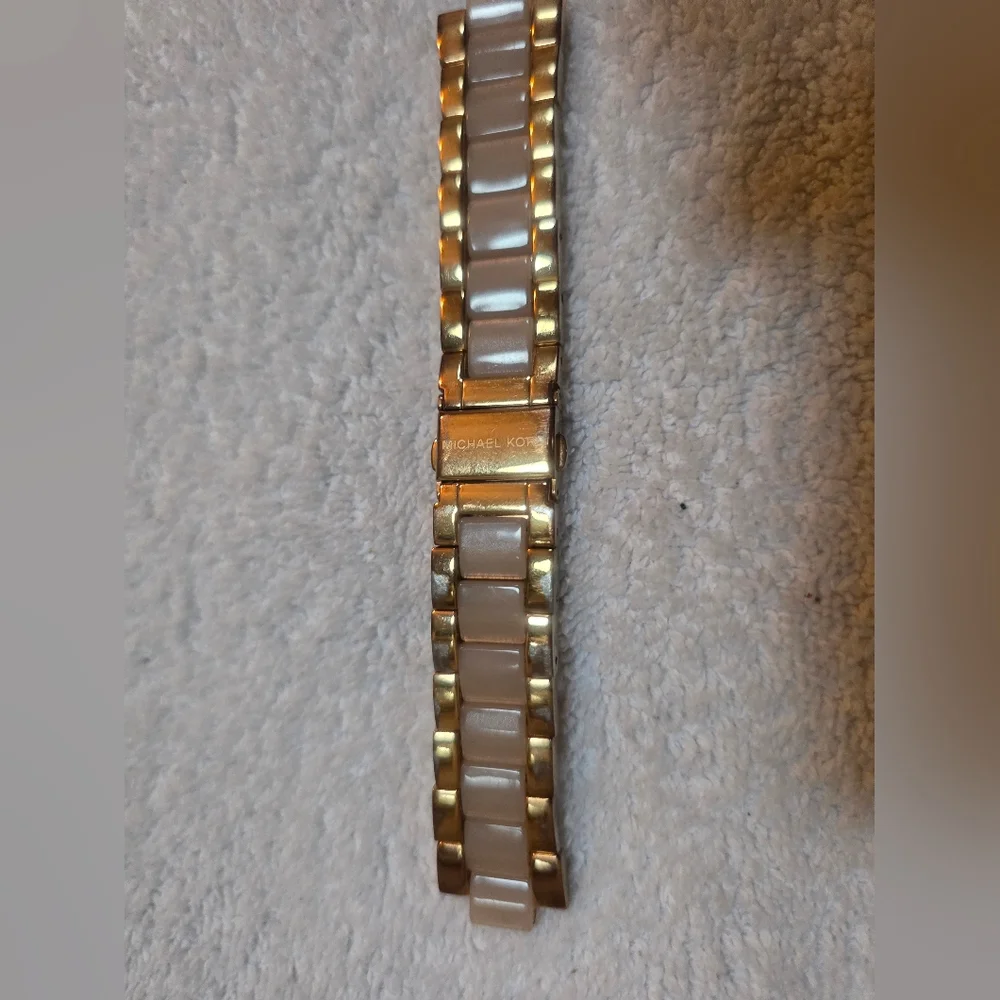 MICHAEL KORS WATCH BAND ONLY ~ GOLD TONE STAINLESS STEEL SIZE 6